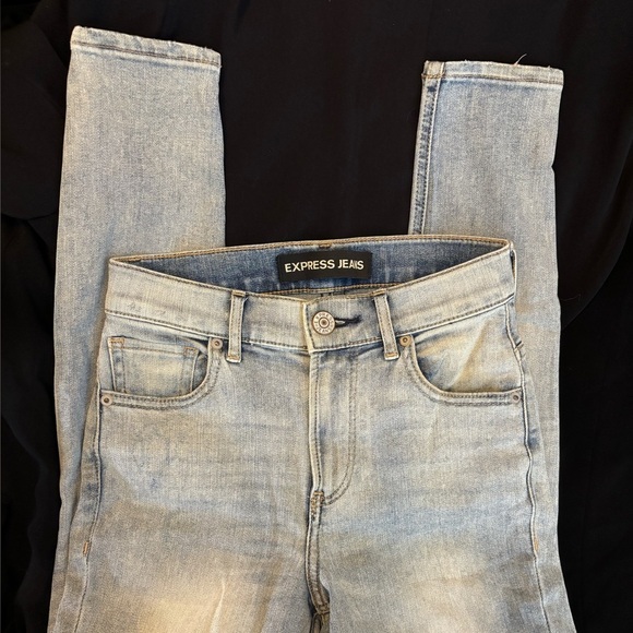 Express Light Blue Denim Distressed Jeans - Picture 1 of 8
